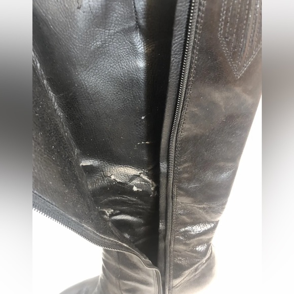 Women’s Nine West Black Leather Tall Platform Boots Size 9M - Picture 12 of 12